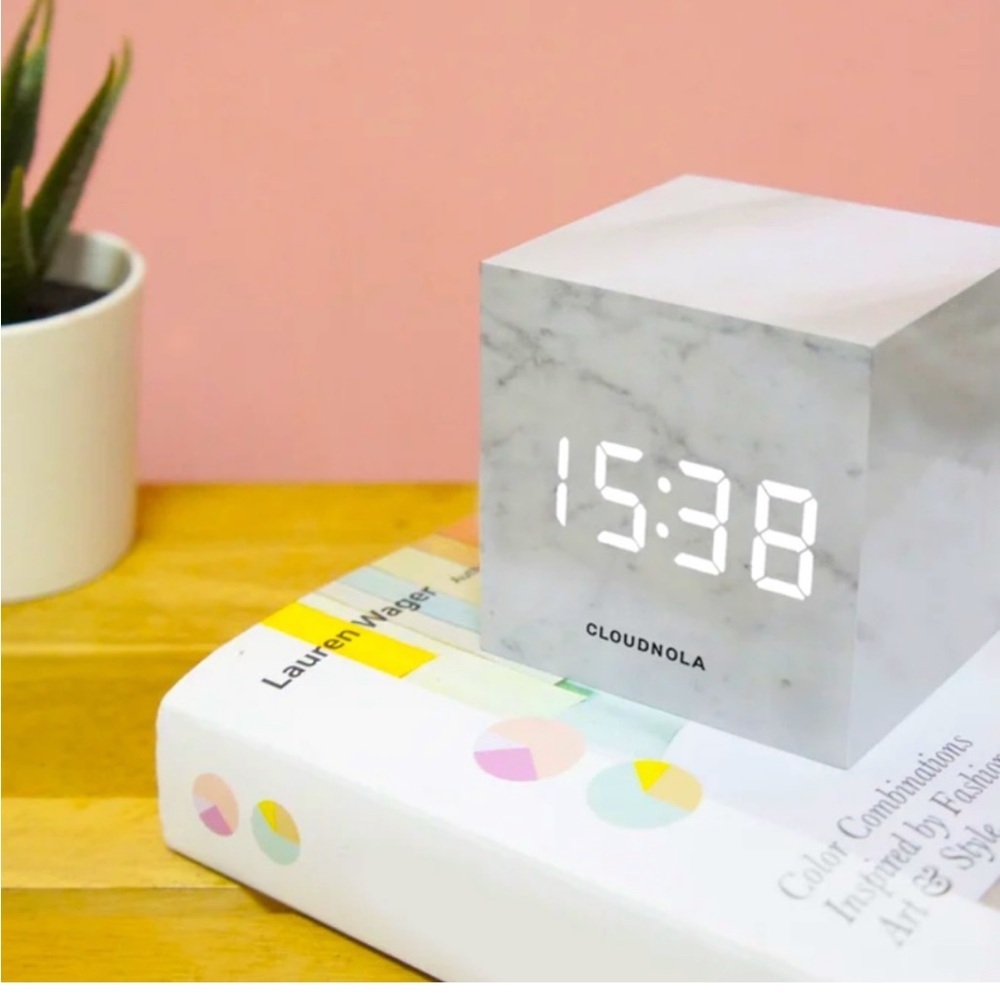 CLOUDNOLA Block Clock Marble